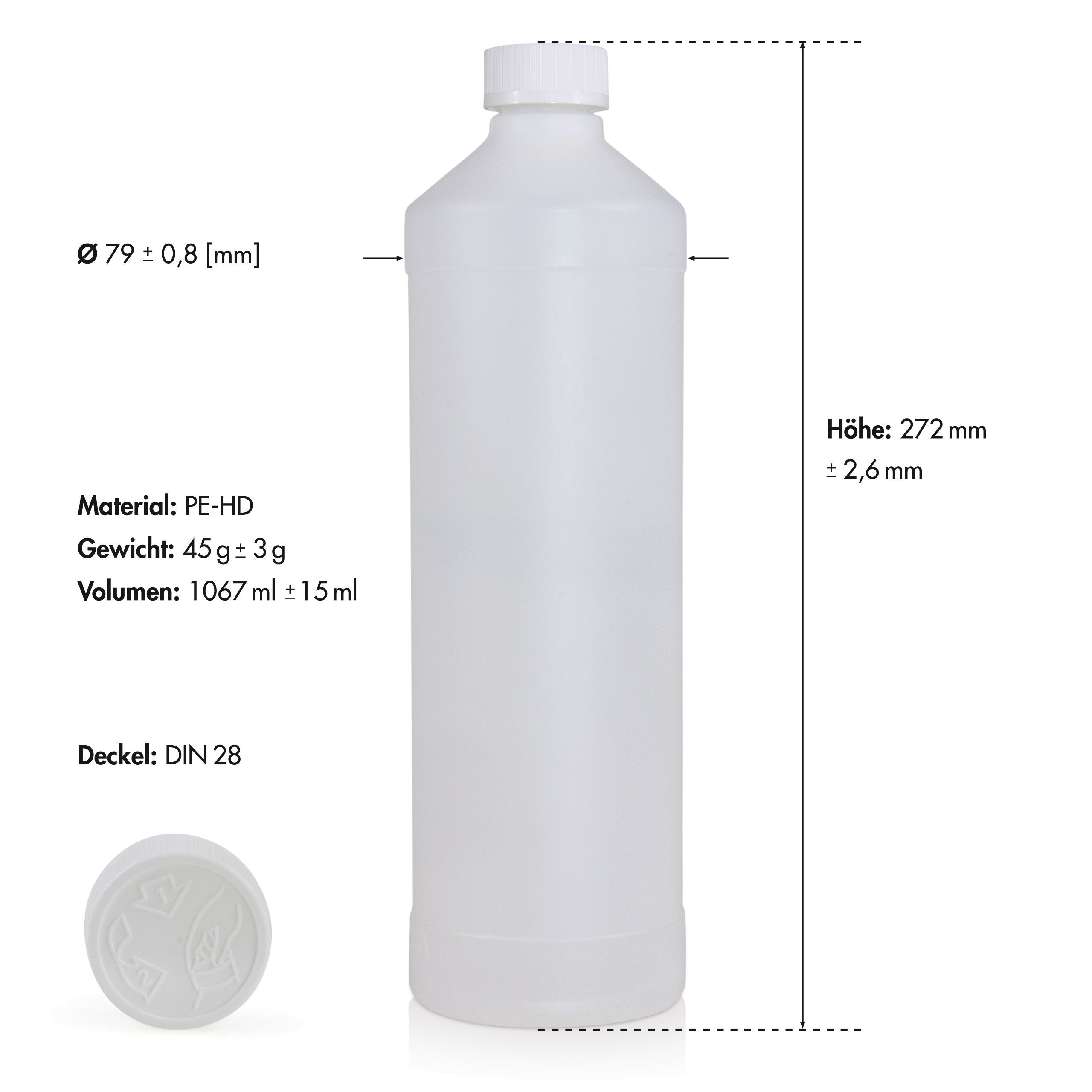 1 Liter Essigsäure 60% in Flaschen