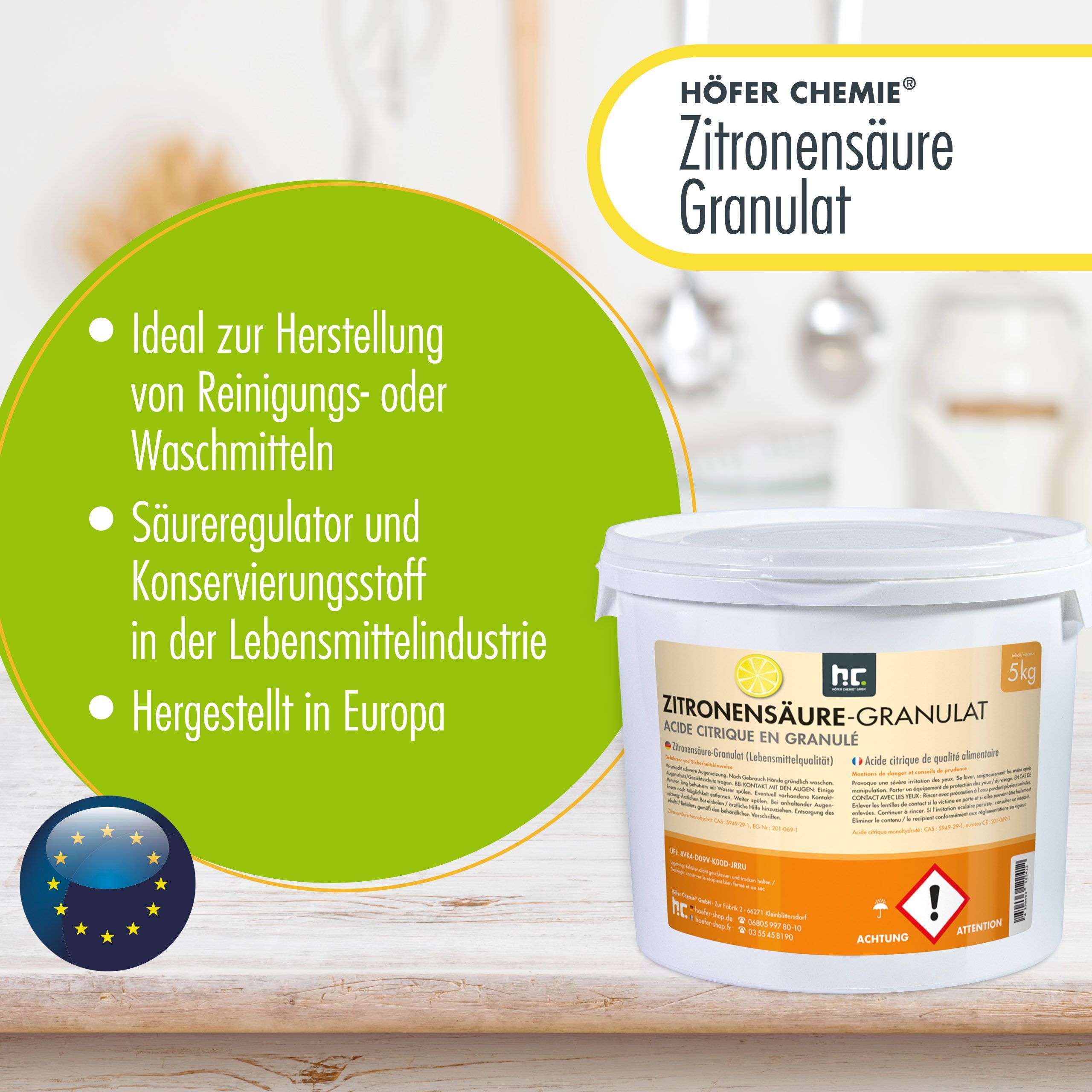 5 kg Zitronensäure Granulat in Lebensmittelqualität