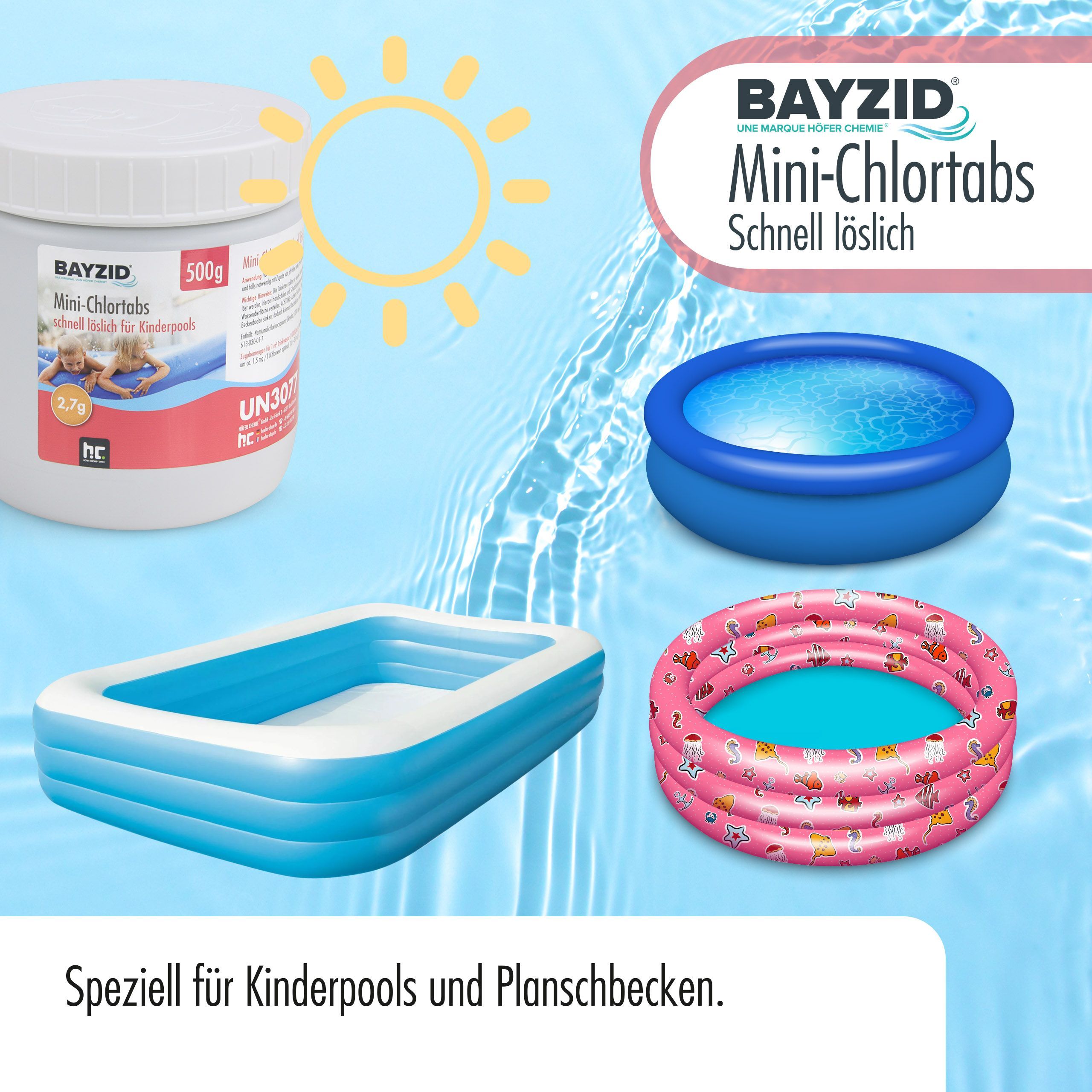 500 g BAYZID® Mini - Chlortabs 2,7 g für kleine Pools