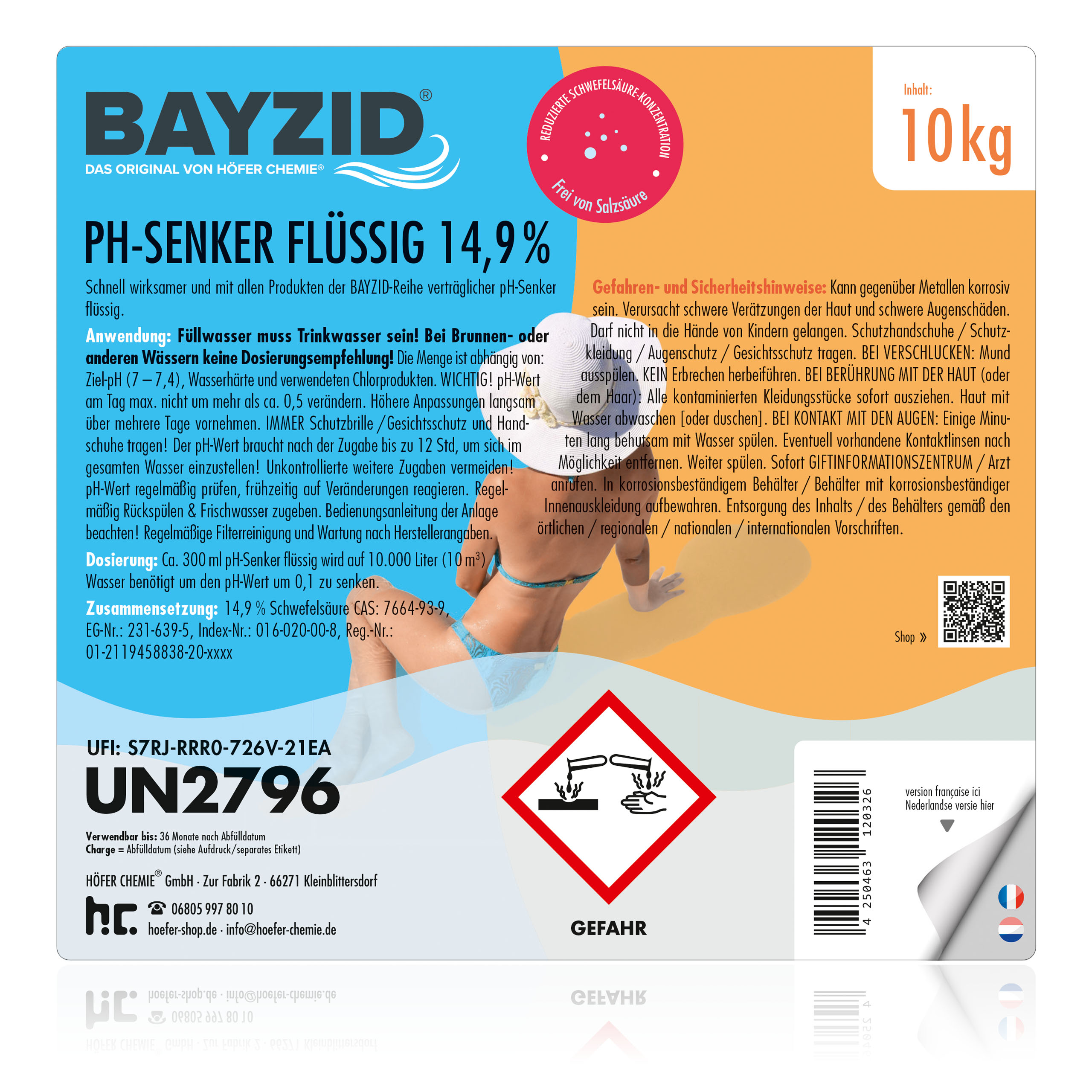 10 kg BAYZID® pH Minus flüssig 14,9%