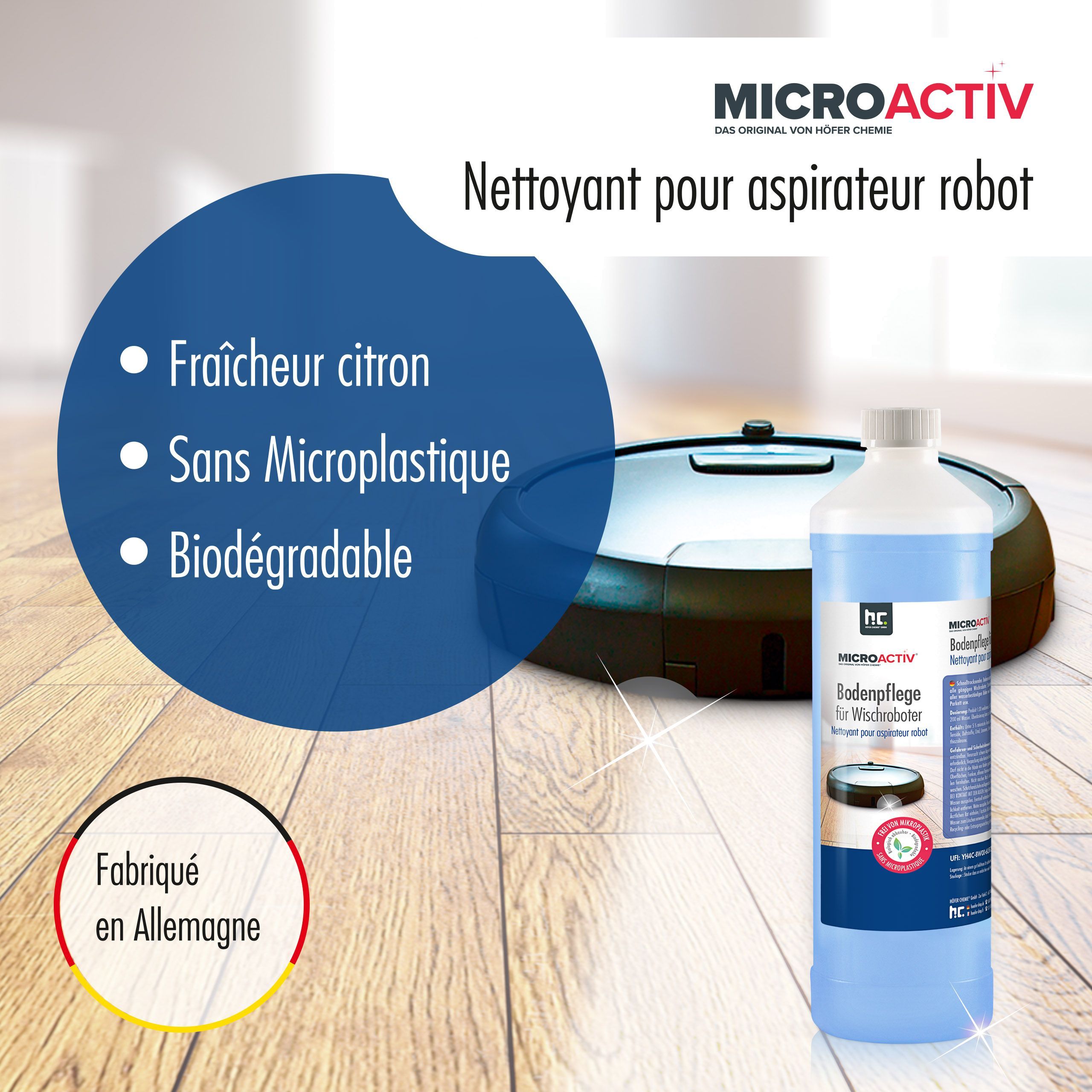 1 L Microactiv® Bodenpflege für Wischroboter