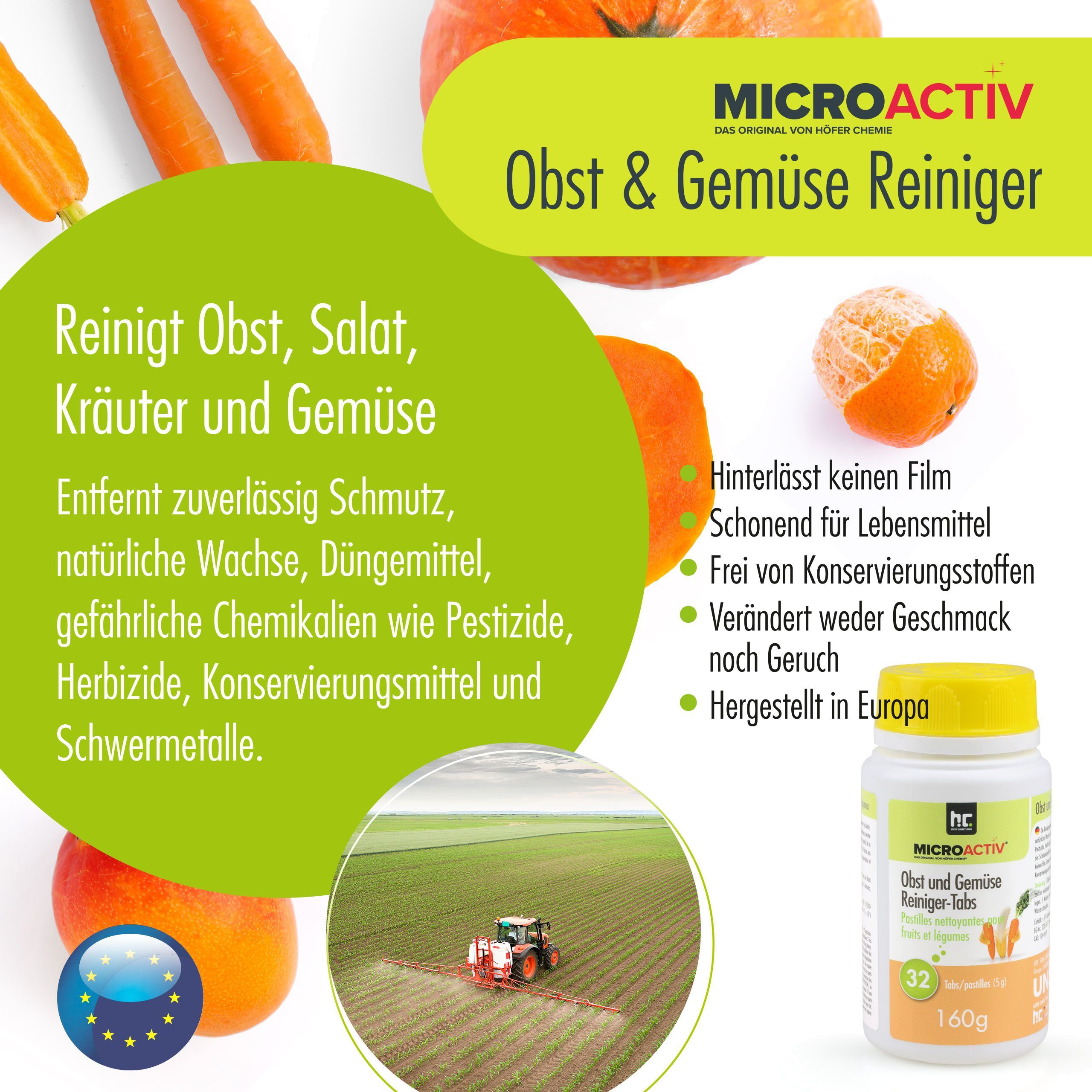 160 g Microactiv® Obst & Gemüse Reiniger Tabs