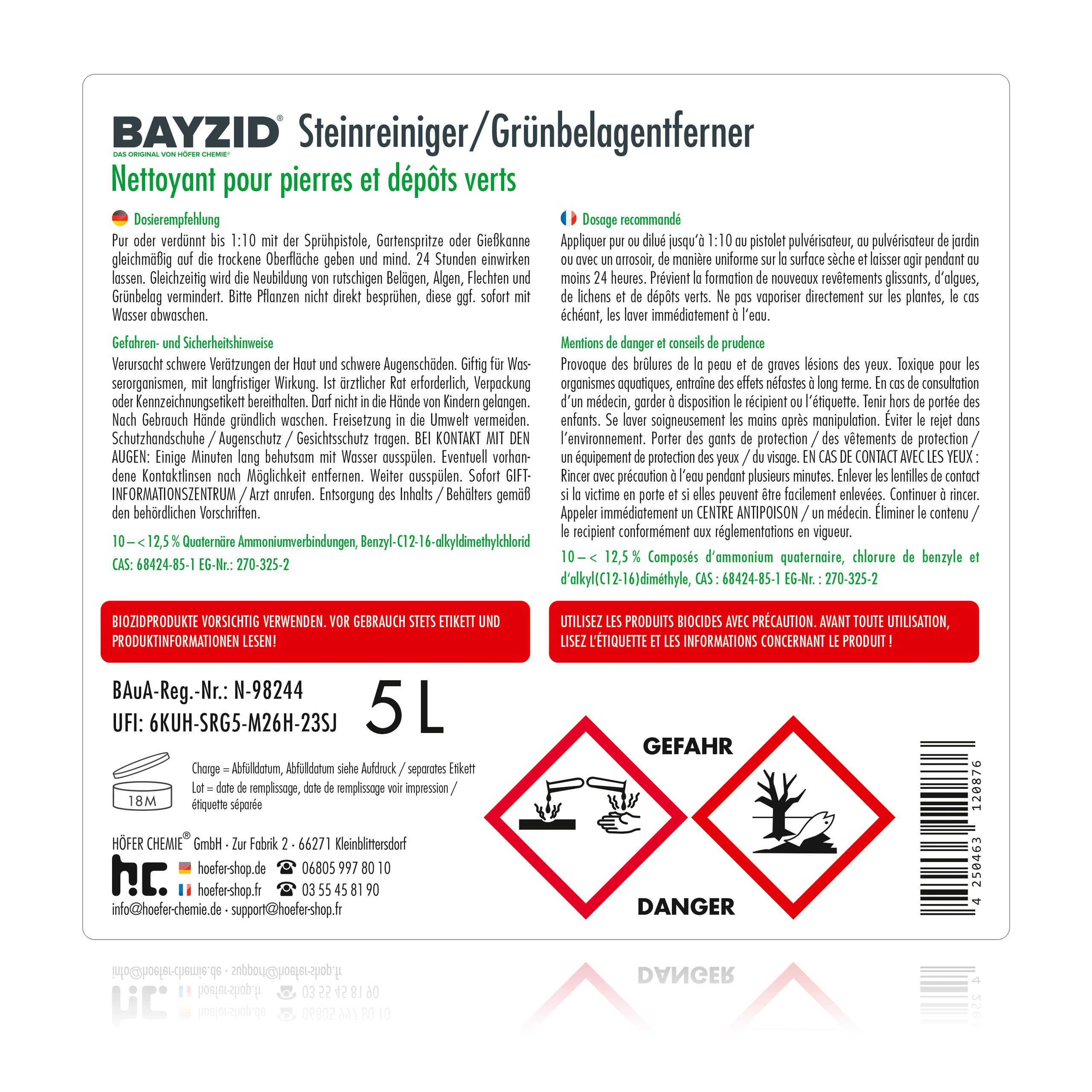 5 L Bayzid® Steinreiniger / Grünbelag-Entferner