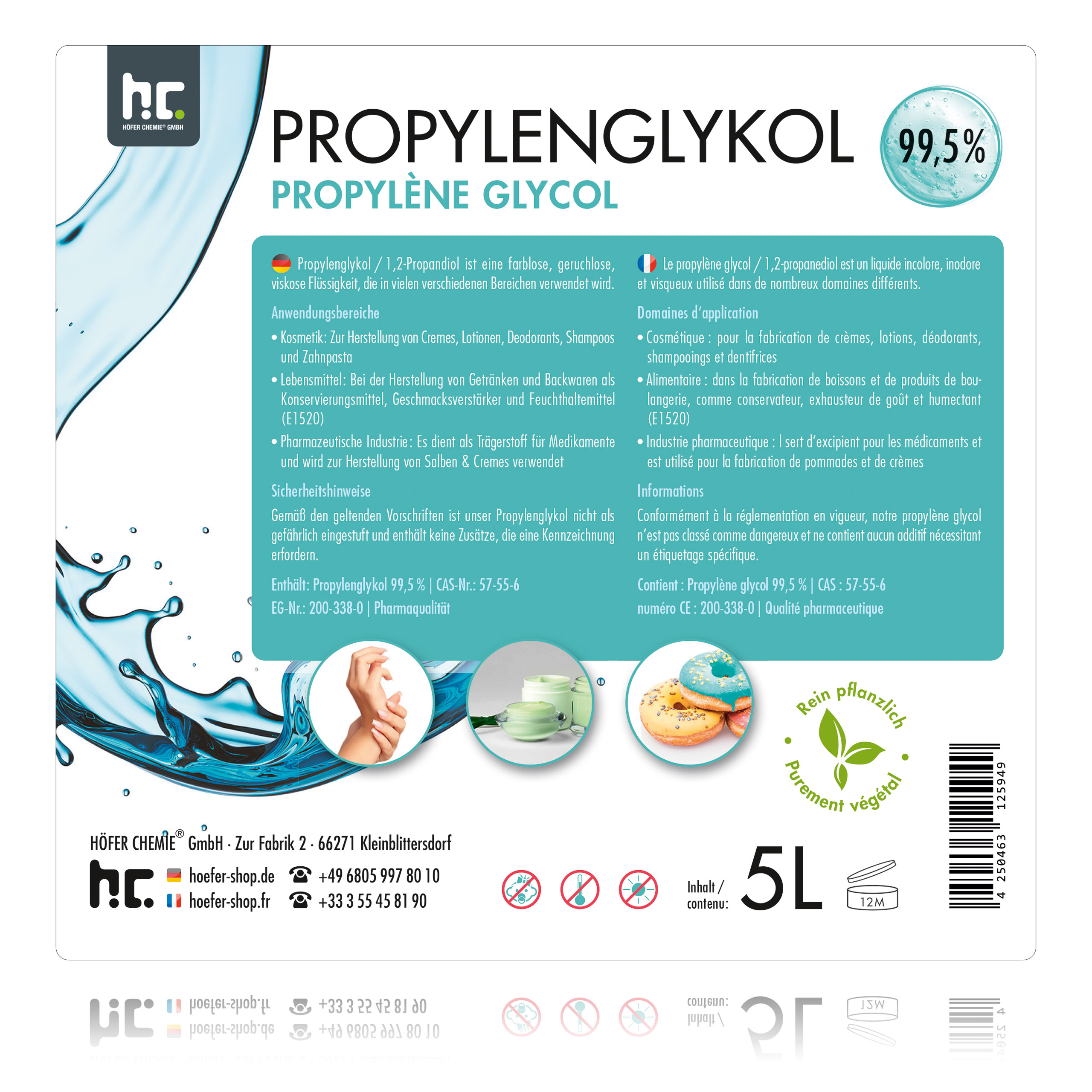 Set 5L Propylenglykol 99,5% + 5L Glycerin 99,5%