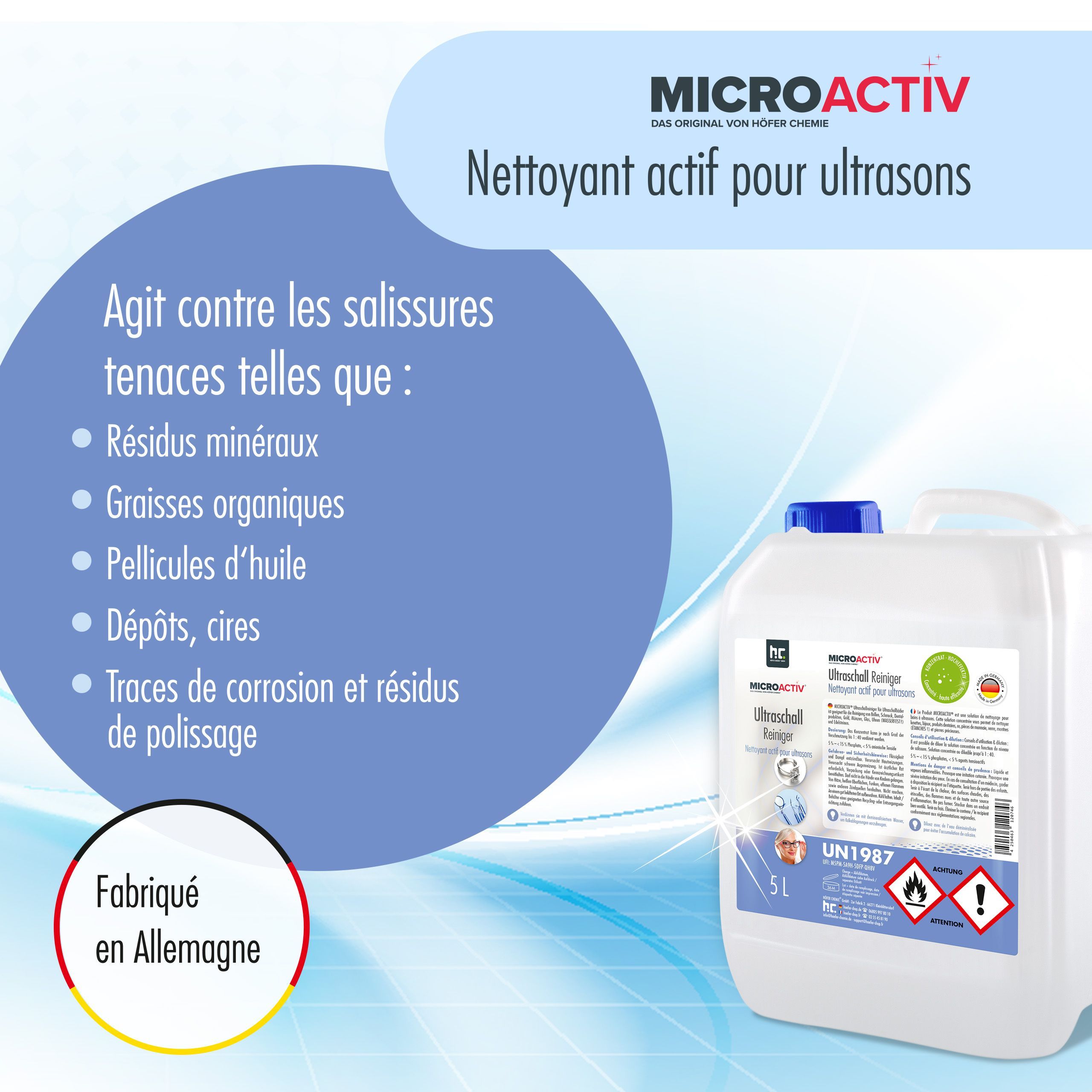 1 L Microactiv® Ultraschallreiniger für Ultraschallbad