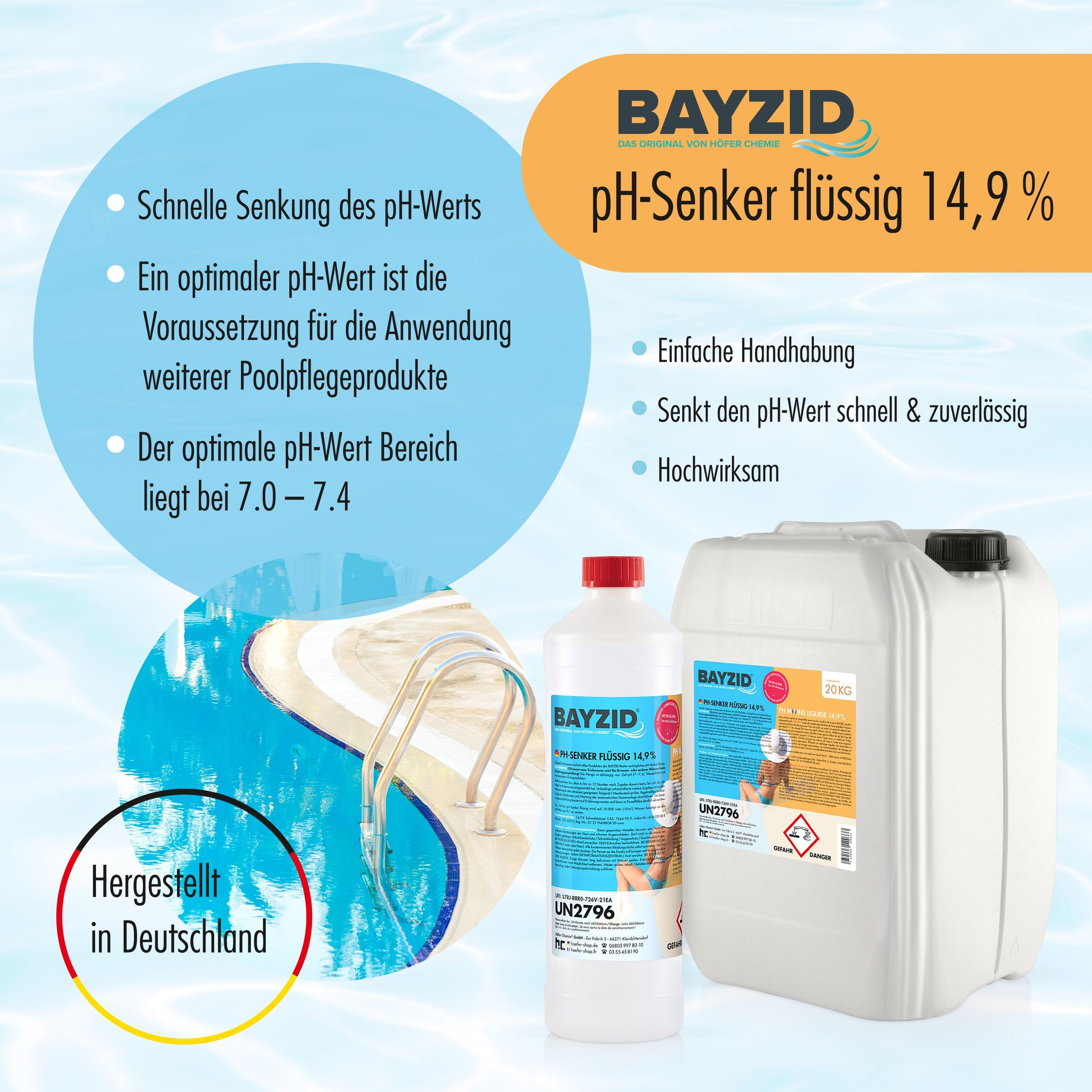 1 kg BAYZID® pH Minus flüssig 14,9%