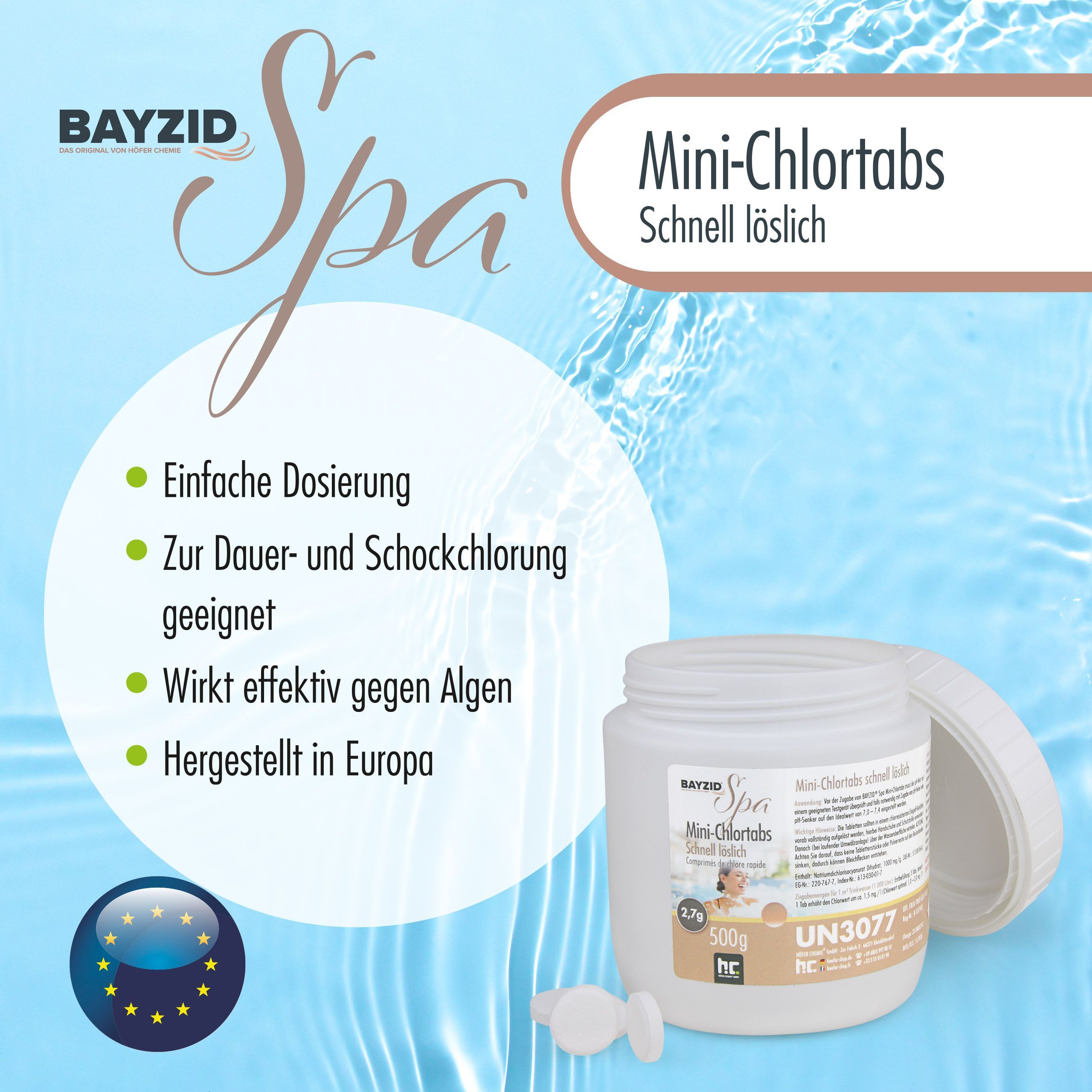 500 g BAYZID® SPA Mini - Chlortabs 2,7 g schnell löslich