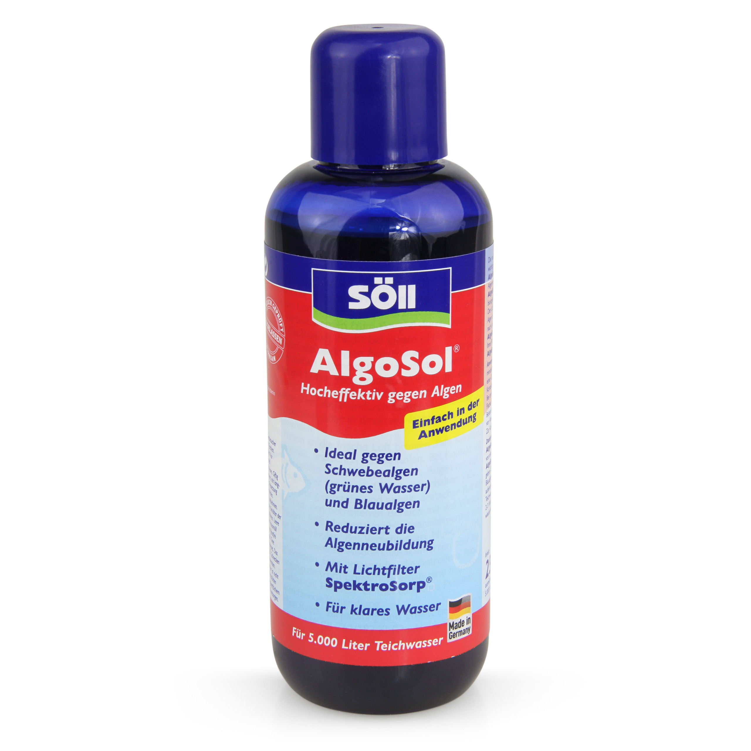 250 ml AlgoSol gegen Algen im Teich