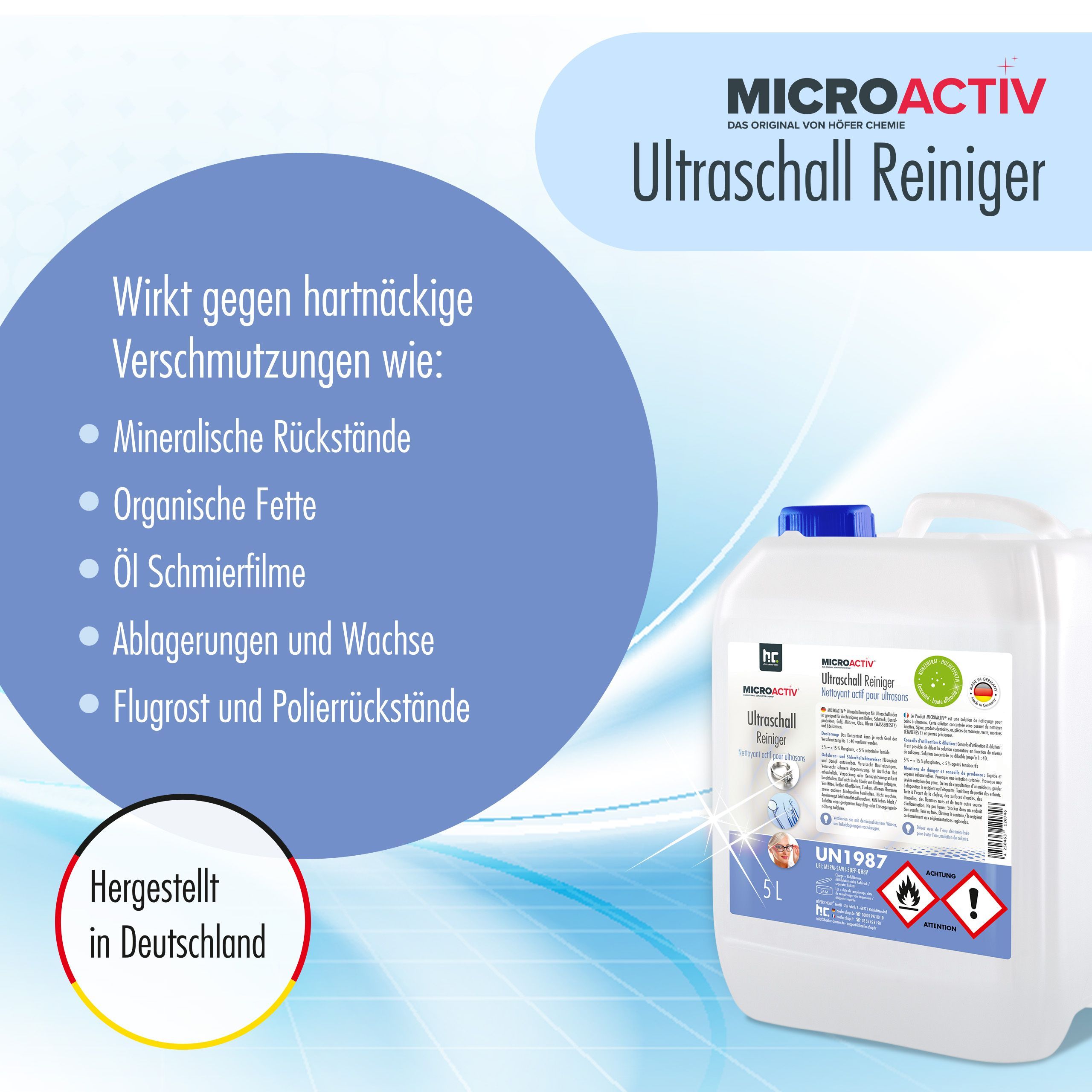 1 L Microactiv® Ultraschallreiniger für Ultraschallbad