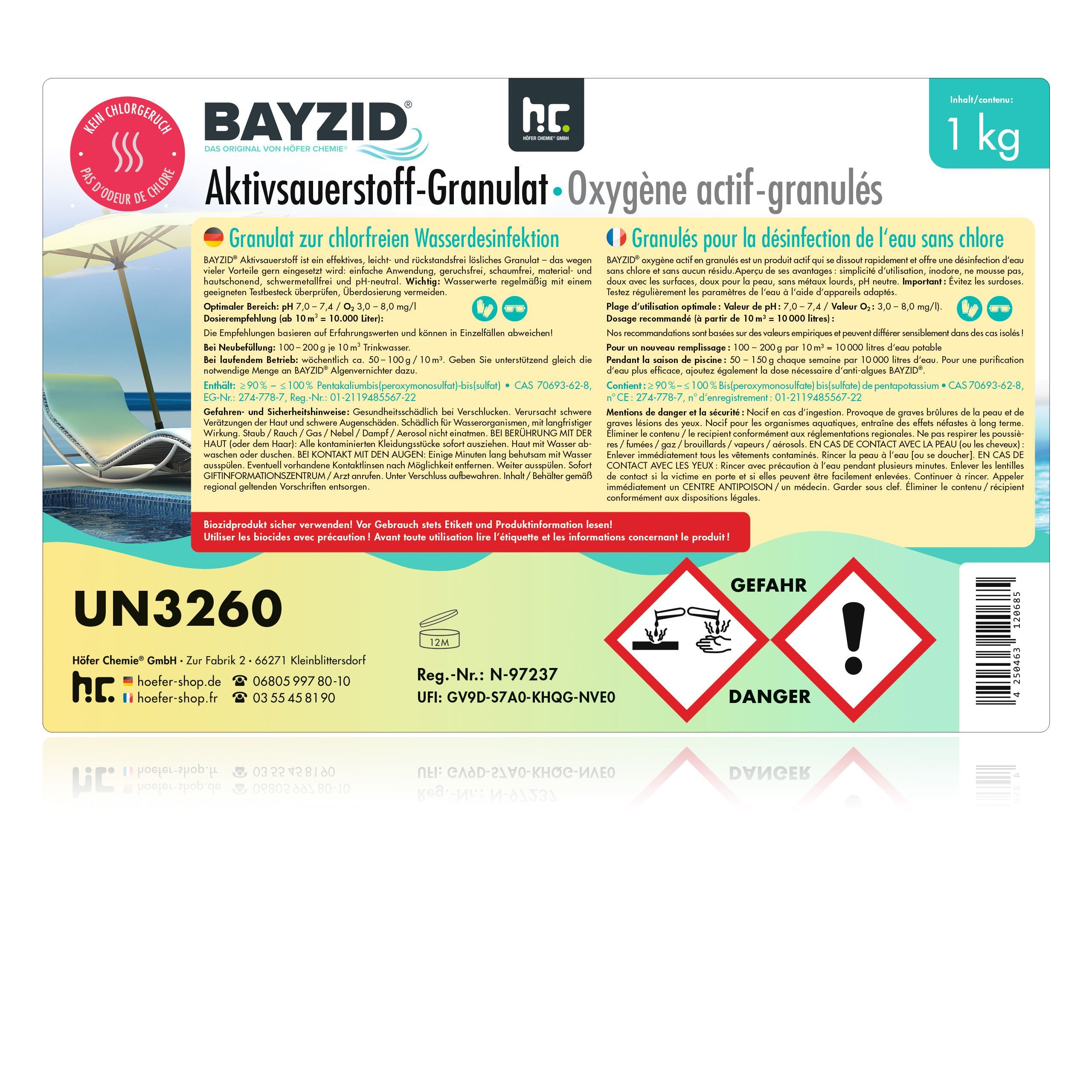 1 kg BAYZID® Aktivsauerstoff Granulat für Pools