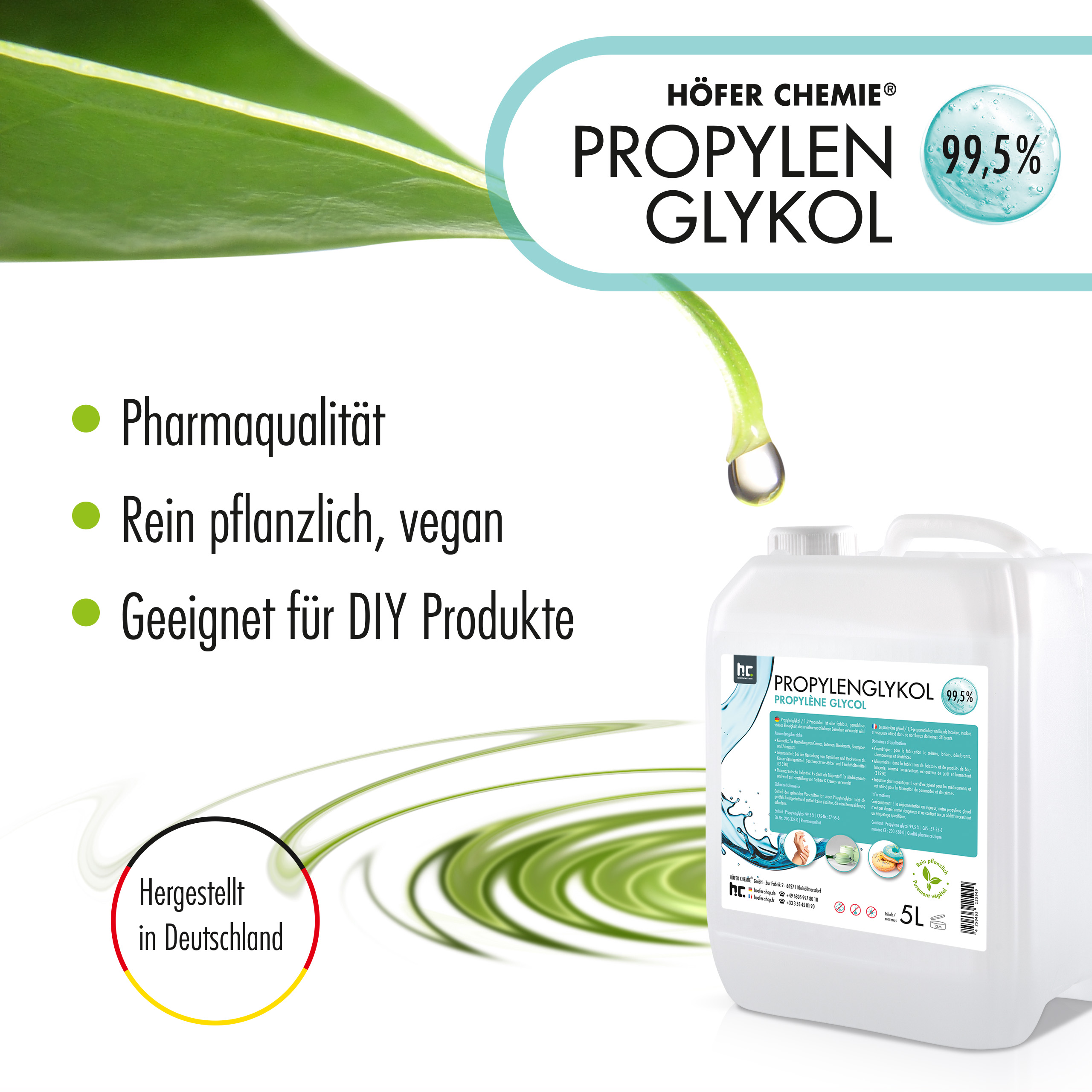 Set 5L Propylenglykol 99,5% + 5L Glycerin 99,5%